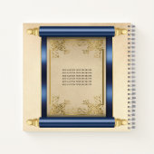 ネイビースクロール写真付きのプレミアム キンセアニエラ ゲストブック ノートブック (裏面)