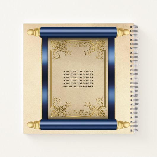 ネイビースクロール写真付きのプレミアム キンセアニエラ ゲストブック ノートブック (裏面)