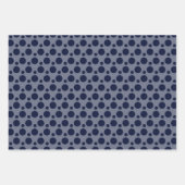 ネイビースタイリッシュスポットクリスマスボードブルミックストリオ ラッピングペーパーシート (正面2)