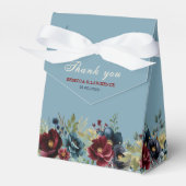 ネイビースタイリッシュダスティブルーブルゴーニュ結婚フローラ フェイバーボックス (正面サイド)