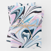 ネイビースタイリッシュピンクのマルブリードアクリル系の注ぎ込み ラッピングペーパーシート (インサイチュ)