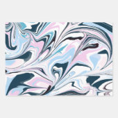 ネイビースタイリッシュピンクのマルブリードアクリル系の注ぎ込み ラッピングペーパーシート (正面)