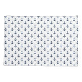 ネイビースタイリッシュブルーいかりパターン 枕カバー (裏面)