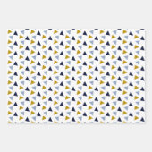 ネイビースタイリッシュブルークリスマステーマミックストリオ ラッピングペーパーシート (正面2)