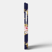 ネイビースタイリッシュブルーピンク金ゴールドボーホフローラ Case-Mate iPhoneケース (裏面 / 左)