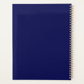 ネイビースタイリッシュブルーレッドストライプのイニシャルモノグラム プランナー手帳 (裏面)