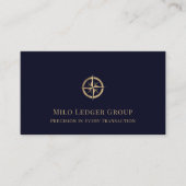 ネイビースタイリッシュブルー会計会社 名刺 (正面)
