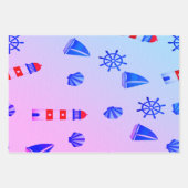 ネイビースタイルブルー ラッピングペーパーシート (正面2)