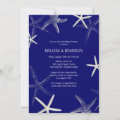 ネイビースターフィッシュデザイナーウェディングシャワー招待状 招待状 (正面)