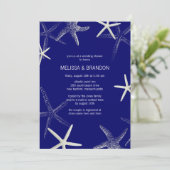 ネイビースターフィッシュデザイナーウェディングシャワー招待状 招待状 (スタンド正面)