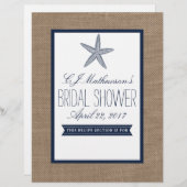 ネイビースターフィッシュビーチブライダルシャワーレシピ分周器 (正面/裏面)