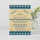 ネイビースターフィッシュビーチ - 誕生日パーティー招待状 招待状 (スタンド正面)