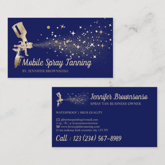 ネイビースター金ゴールドモバイル絵を描体タンスプレー 名刺 (正面/裏面)