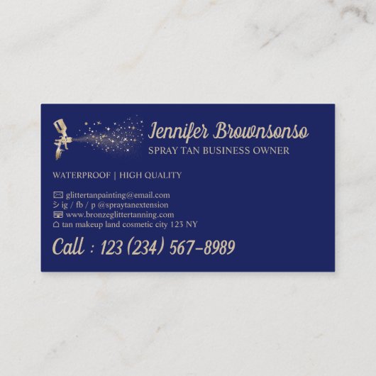 ネイビースター金ゴールドモバイル絵を描体タンスプレー 名刺 (裏面)