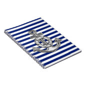 ネイビーストライプにクロームのようなライフセーバー ノートブック (右側)