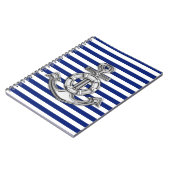 ネイビーストライプにクロームのようなライフセーバー ノートブック (左側)