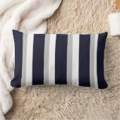 ネイビーストライプのディスプレイ枕 ランバークッション (ブランケット)