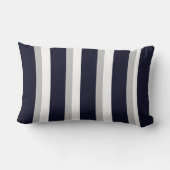 ネイビーストライプのディスプレイ枕 ランバークッション (裏面)