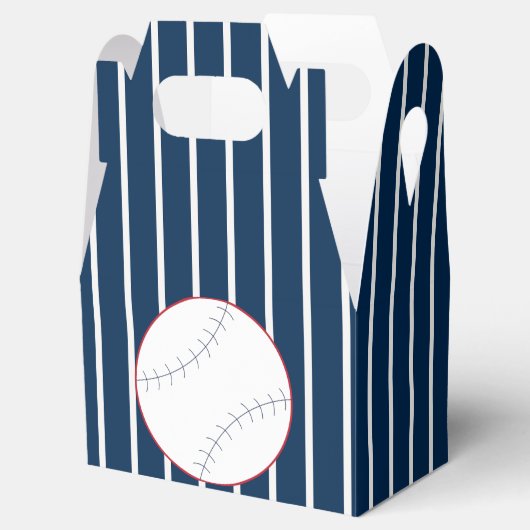 ネイビーストライプのビーベースボールの愛箱 フェイバーボックス (オープン)