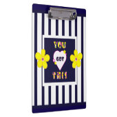 ネイビーストライプのブライトイエローアートフラワー クリップボード (右)