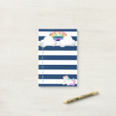 ネイビーストライプのブルー,ユニコーン,レインボー,リストする ポストイット (デスク上)