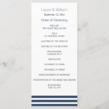 ネイビーストライプの結婚式 プログラム