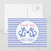 ネイビーストライプアンカー | 感謝の気持ちを伝えるポストカード ポストカード (正面/裏面)