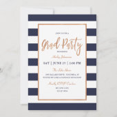 ネイビーストライプズ卒業党招待状 招待状 (正面)