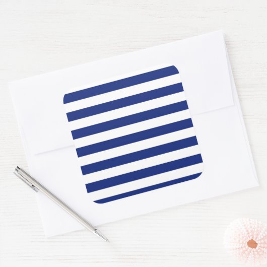 ネイビーストライプズ航海のデコール スクエアシール (封筒)