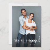 ネイビーストライプズ |フォト婚約パーティ招待状 招待状 (正面)