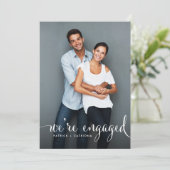 ネイビーストライプズ |フォト婚約パーティ招待状 招待状 (スタンド正面)