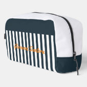 ネイビーストライプズ |紳士モダンのモノグラム ドップキット (右コーナー)