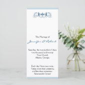 ネイビーストライプフローラアクセント結婚式 プログラム (スタンド正面)