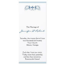 ネイビーストライプフローラアクセント結婚式 プログラム