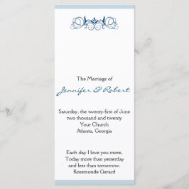 ネイビーストライプフローラアクセント結婚式 プログラム