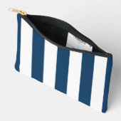 ネイビーストライプブルーのストライプ、パタストライプのーン アクセサリーポーチ (見開き)