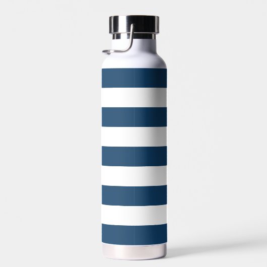 ネイビーストライプブルーのストライプ、パタストライプのーン ウォーターボトル (右面)