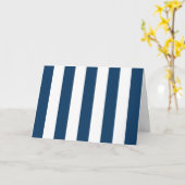 ネイビーストライプブルーのストライプ、パタストライプのーン カード (黄色い花)
