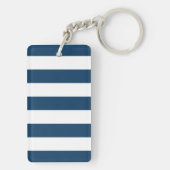 ネイビーストライプブルーのストライプ、パタストライプのーン キーホルダー (裏面)