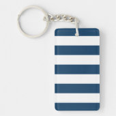 ネイビーストライプブルーのストライプ、パタストライプのーン キーホルダー (正面)