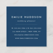 ネイビーストライプブルーのストライプ、パタストライプのーン スクエア名刺 (裏面)