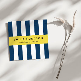 ネイビーストライプブルーのストライプ、パタストライプのーン スクエア名刺