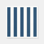 ネイビーストライプブルーのストライプ、パタストライプのーン スタンダードカクテルナプキン (正面)