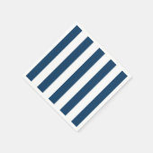 ネイビーストライプブルーのストライプ、パタストライプのーン スタンダードカクテルナプキン (角)