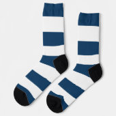 ネイビーストライプブルーのストライプ、パタストライプのーン ソックス (左)