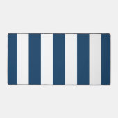 ネイビーストライプブルーのストライプ、パタストライプのーン デスクマット (正面)