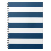 ネイビーストライプブルーのストライプ、パタストライプのーン ノートブック (正面)