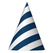 ネイビーストライプブルーのストライプ、パタストライプのーン パーティーハット (左)