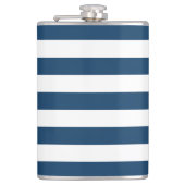 ネイビーストライプブルーのストライプ、パタストライプのーン フラスク (正面)