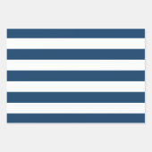 ネイビーストライプブルーのストライプ、パタストライプのーン ラッピングペーパーシート (正面3)